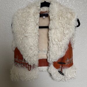 Patrizia Pepe Cream Leather vest made in Italy sz 42 (4-6) new